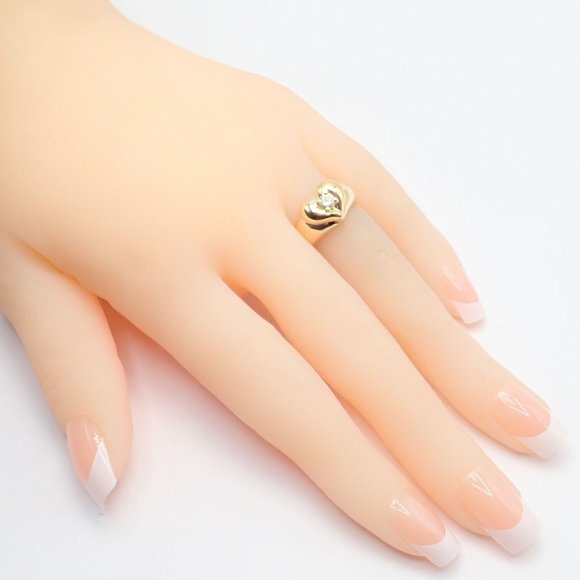 Authentic Van Cleef & Arpels 18k Yellow Gold Diamond Heart Ring - Picture 5 of 9